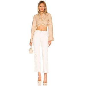 NWT New $215 Hudson White Remi High Rise Straight Ankle Jean Size 34